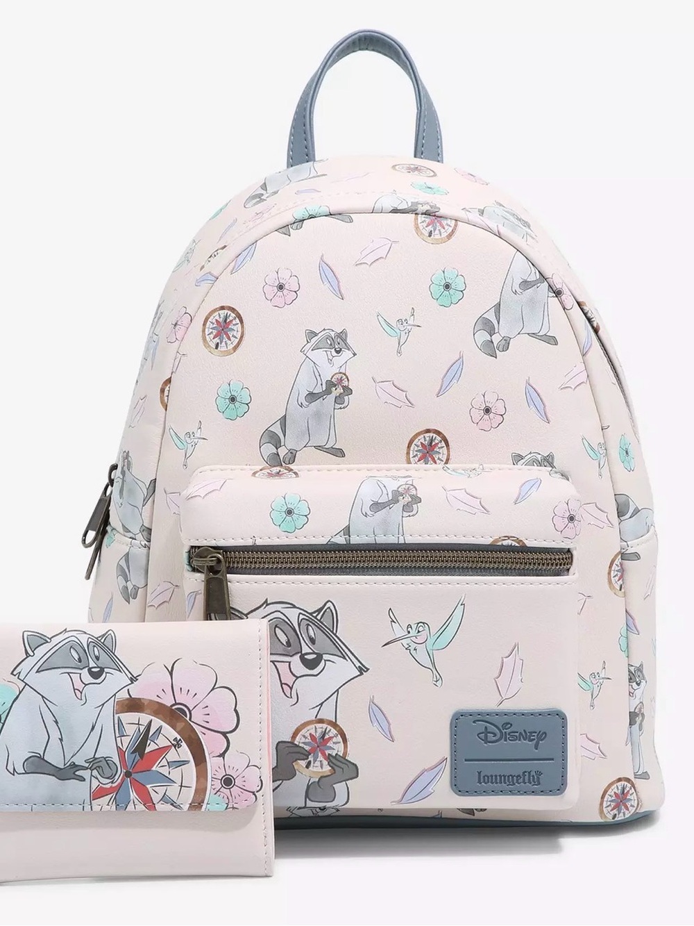 Loungefly Pastel Meeko & Flit Floral Mini Backpack and Wallet